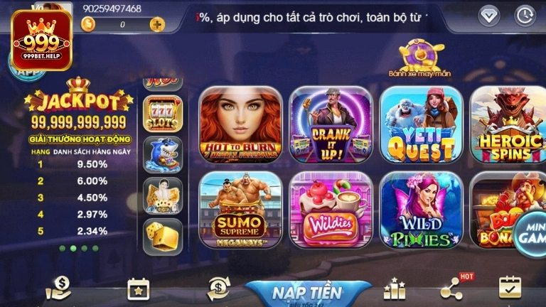 Các tựa game nổ hũ HOT nhất tại 999BET hiện nay