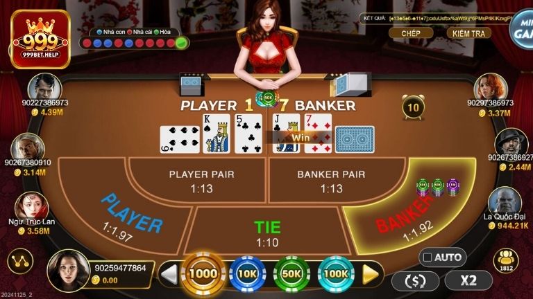 Luật chơi Baccarat 999BET đơn giản, dễ nắm bắt