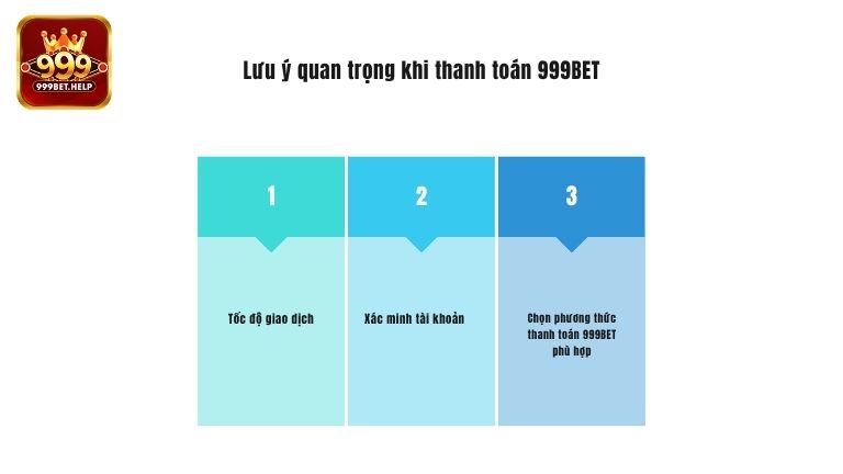 Lưu ý quan trọng khi thanh toán 999BET