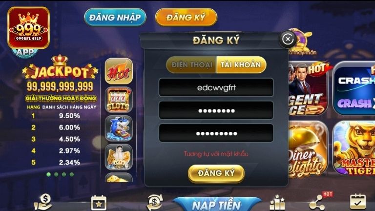 Sự cố có thể xảy ra khi đăng ký 999BET