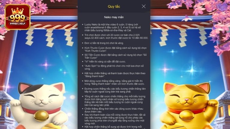 Tìm hiểu chi tiết luật chơi quay hũ Neko May Mắn